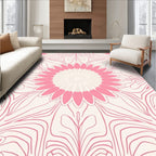 Pink Floral Mandala Pattern Rug
