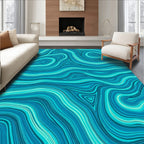 Ocean Blue Swirl Pattern Rug