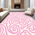 Pink Swirls Abstract Pattern Rug