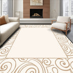 Elegant Swirls Cream Tan Pattern Rug
