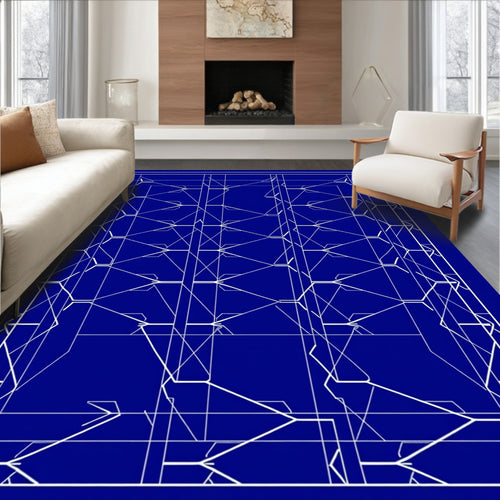 Abstract Geometric Net Pattern Rug