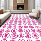 Whimsical Dollar Sign Pattern Rug