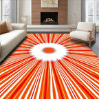 Radiant Sunburst Stripes Pattern Rug