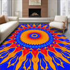 Vibrant Radial Floral Sunburst Design Rug