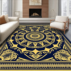 Intricate Gold Mandala Pattern Rug