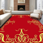 Crimson Gold Flourish Border Rug