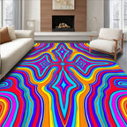 Retro Psychedelic Swirl Pattern Rug