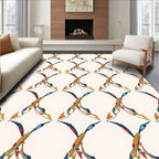 Abstract Intersecting Lines Colorful Design Rug