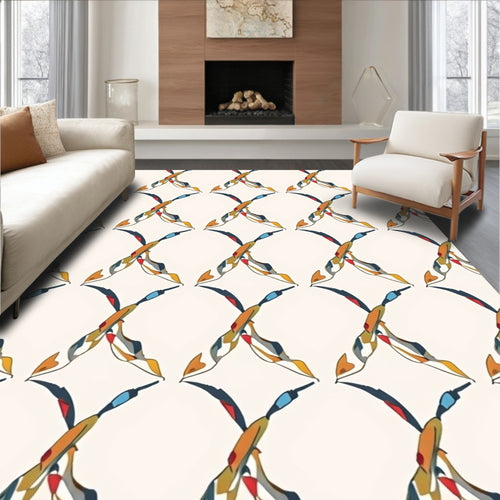 Abstract Intersecting Lines Colorful Design Rug