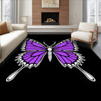Vibrant Purple Butterfly Garden Rug