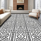 Geometric Tribal Maze Pattern Rug