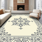 Ornate Floral Scroll Centerpiece Design Rug