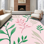 Pink Botanical Garden Leaf Harmony Rug