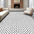 Monochrome Zigzag Interlocking Blocks Rug