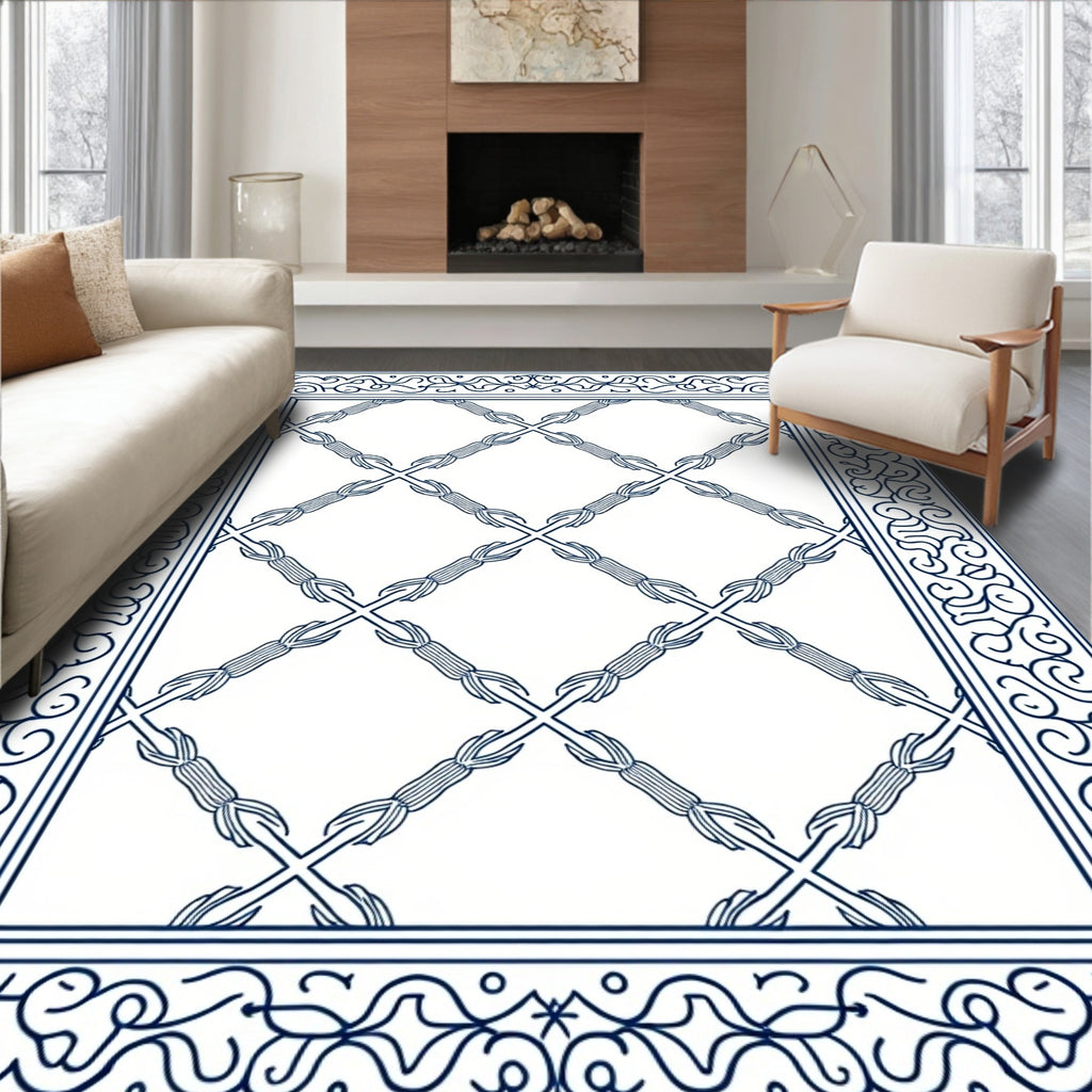 Ornate Lattice Border Design Rug