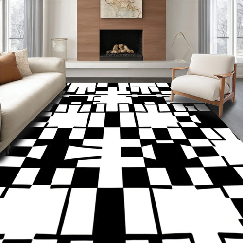 Abstract Geometric Distortion Pattern Rug