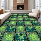 Art Nouveau Floral Lattice Pattern Rug