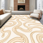Abstract Wood Grain Wavy Pattern Rug