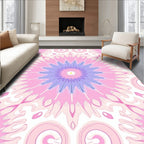 Pastel Floral Sunburst Pattern Rug