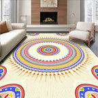 Vibrant Circular Sunburst Pattern Rug