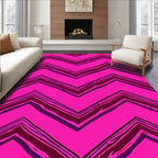 Bold Pink Zigzag Pattern Rug