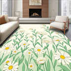 Daisy Field Garden Pattern Design Rug