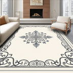 Ornate Scroll Leaf Pattern Design Rug