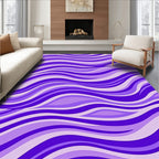 Purple Violet Wavy Abstract Design Rug