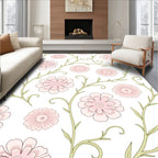 Vintage Pastel Pink Floral Vine Rug