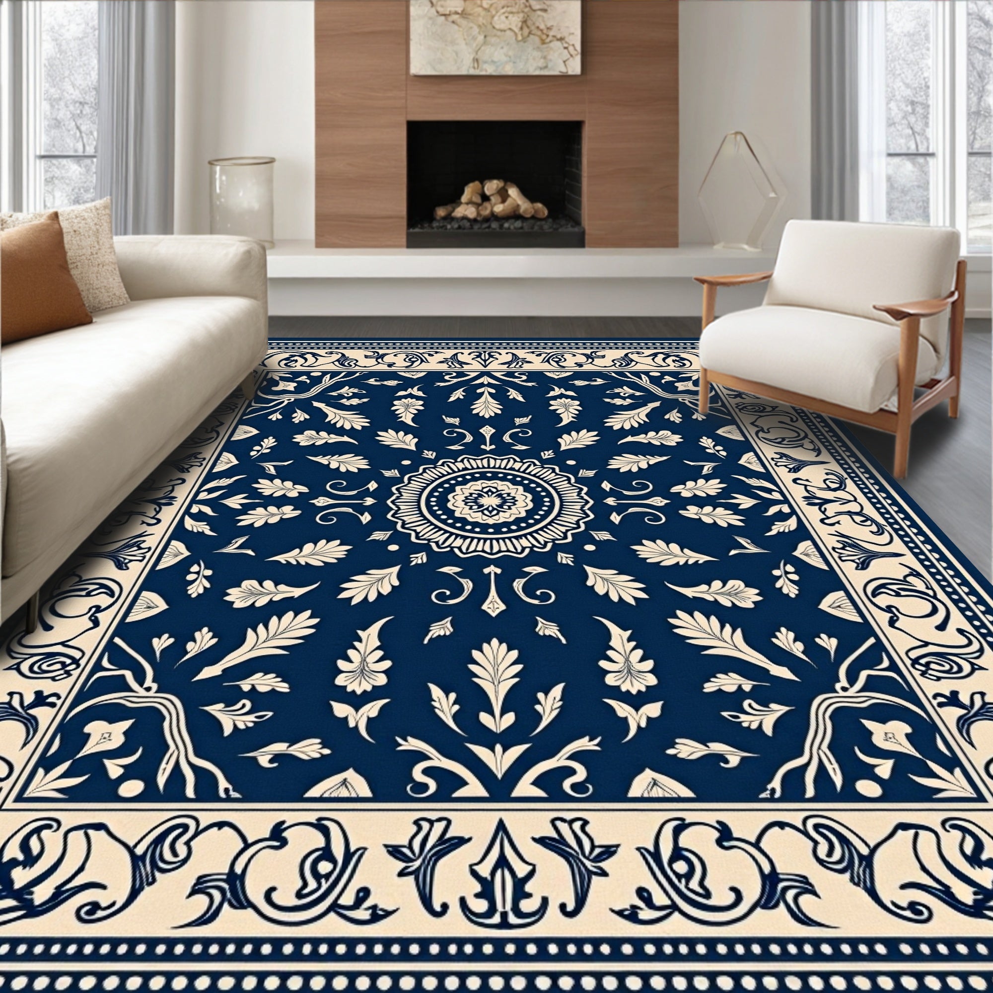 Navajo Inspired Floral Mandala Rug