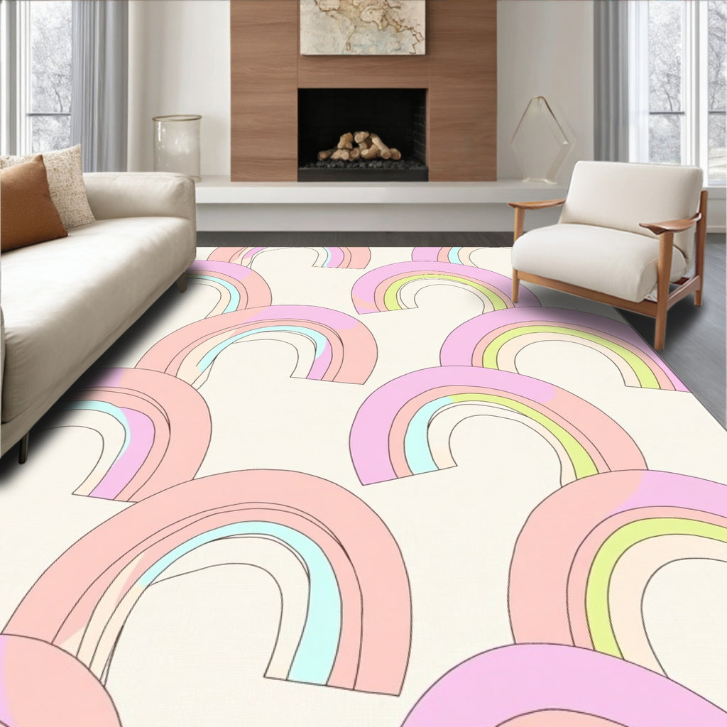Pastel Rainbows Pattern Rug