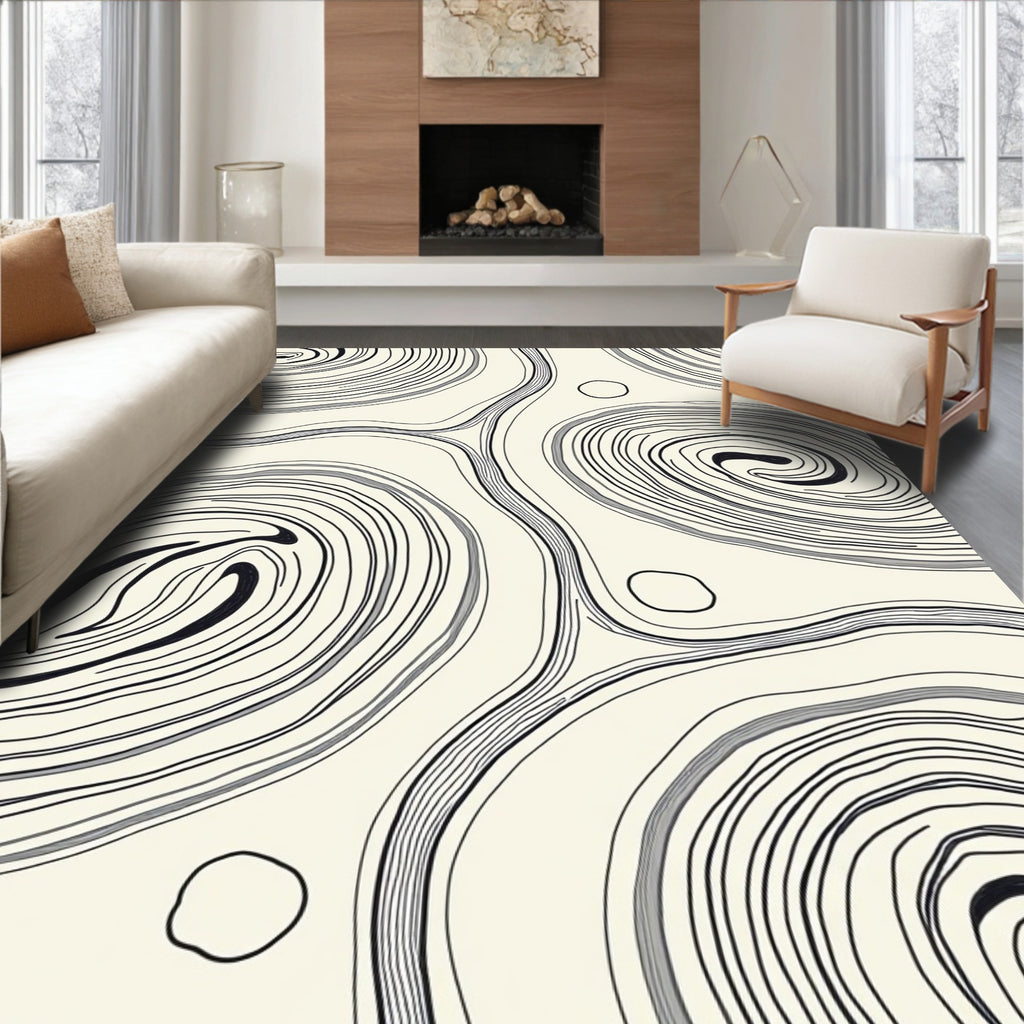 Abstract Organic Swirl Pattern Rug