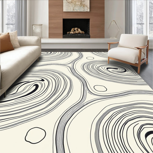 Abstract Organic Swirl Pattern Rug