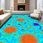 Aquatic Life Coral Pattern Design Rug