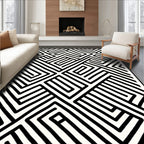 Bold Abstract Geometric Line Art Rug
