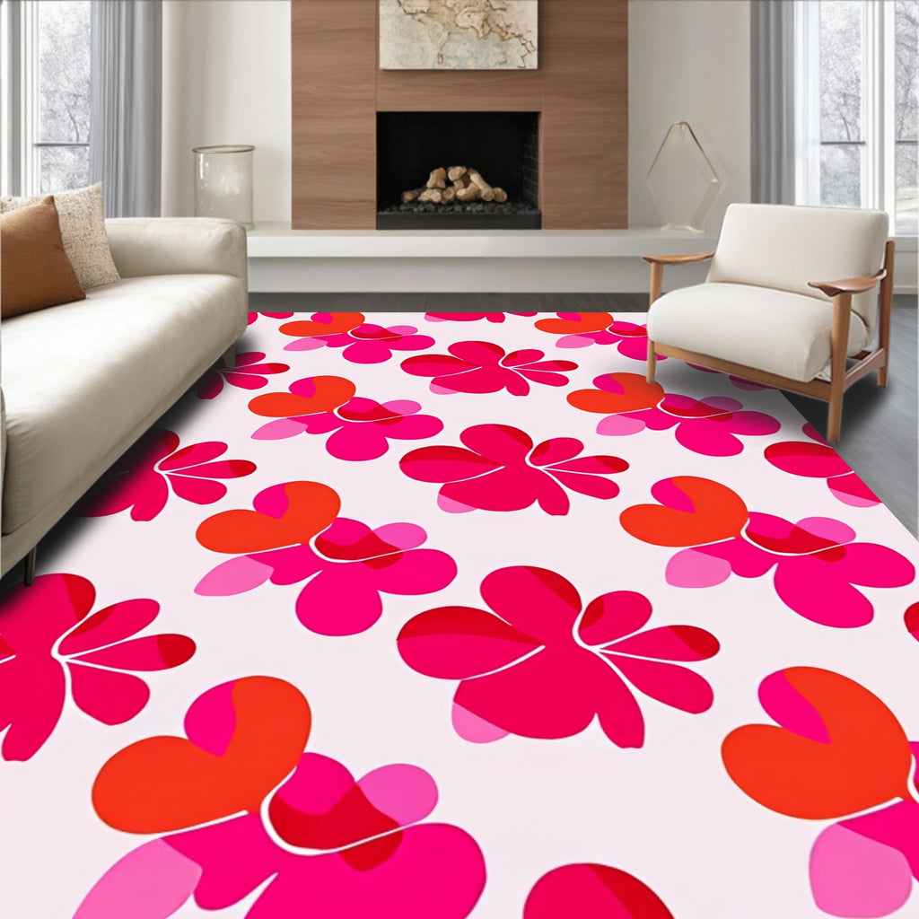 Vibrant Abstract Floral Pattern Rug