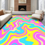 Retro Swirl Patterned Vibrant Rug