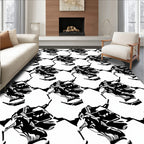 Bold Abstract Black White Pattern Rug