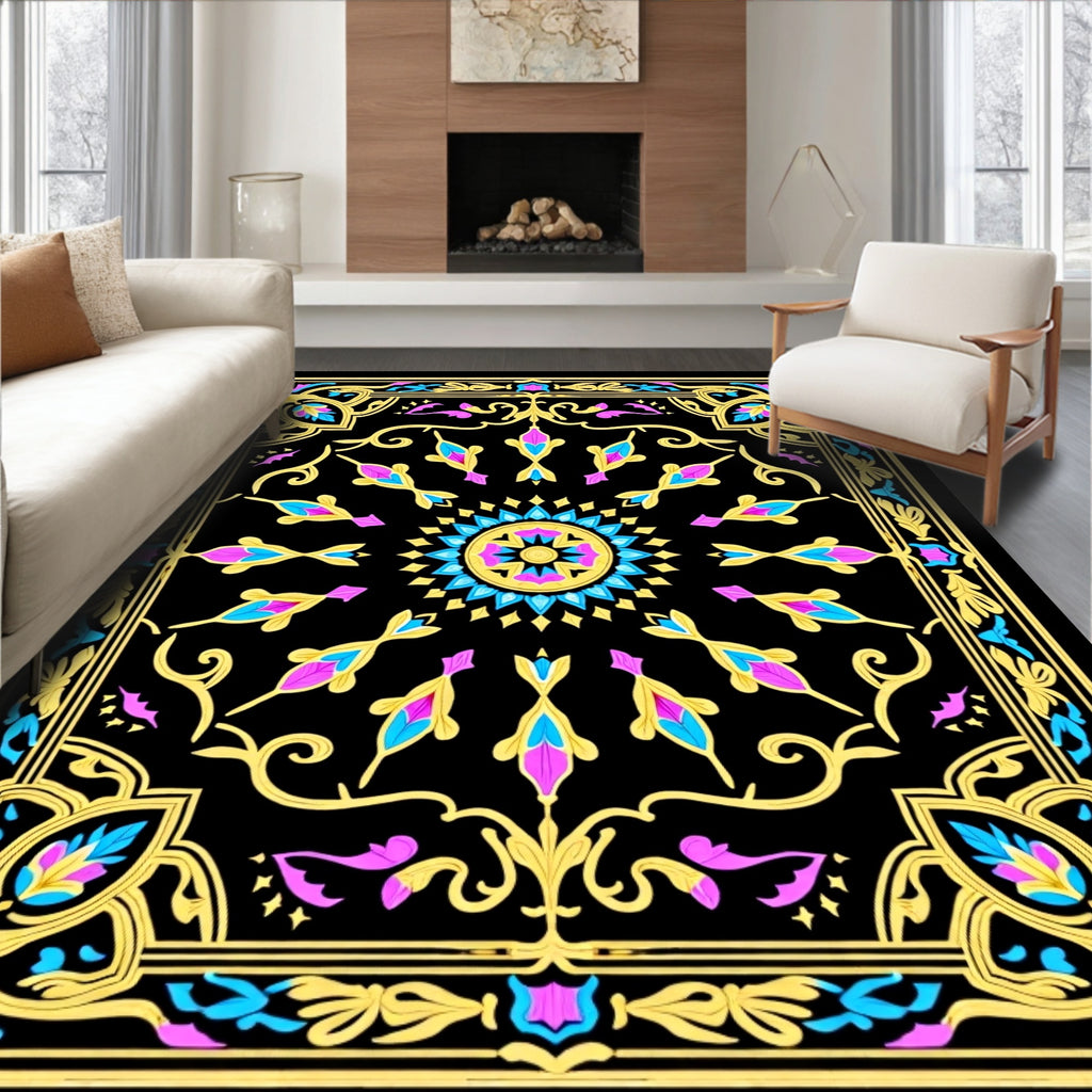Ornate Floral Geometric Pattern Rug