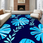 Aqua Leaf Bold Pattern Rug