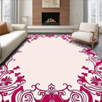 Ornate Floral Swirl Frame Design Rug