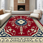 Rich Red Floral Medallion Rug