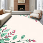 Pink Rose Floral Corner Design Rug