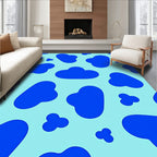 Bold Blue Blob Pattern Decor Rug