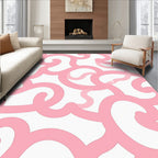 Chic Pink Swirl Pattern Design Rug
