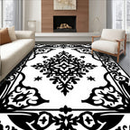 Elegant Vintage Floral Scroll Pattern Rug