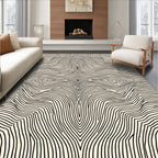 Abstract Wavy Striped Design Rug