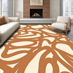 Brown Abstract Organic Swirls Rug