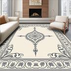 Classic Floral Medallion Border Design Rug