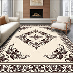 Ornate Floral Diamond Border Design Rug